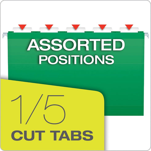 Pendaflex Reinforced Hanging Folders, Legal Size, Bright Green, 25/BX