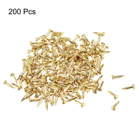 uxcell Small Tiny Nails, 1.2x6mm for Wooden DIY Decorative Pictures, Brass Tone, 200pcs
