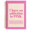BearCake Preppy Pink Notebook, Pink Journal, Aesthetic Office Supplies, Hardcover Spiral Notebook 5.5x8.3, Desk