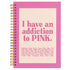 BearCake Preppy Pink Notebook, Pink Journal, Aesthetic Office Supplies, Hardcover Spiral Notebook 5.5x8.3, Desk
