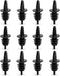 EHOMEA2Z Shaved Ice Pourers 12 Pack, Ideal for Snow Cone Syrup Bottles, Shaved Ice Syrups, Free Flow Pourers (Black)