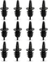 EHOMEA2Z Shaved Ice Pourers 12 Pack, Ideal for Snow Cone Syrup Bottles, Shaved Ice Syrups, Free Flow Pourers (Black)