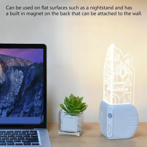 TOPINCN Motion Sensor Castle Night Light, Wall Sconce with Soft Illuminance, Wall Light for Bedroom Staircase Hallway
