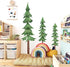 Large Pine Tree Wall Decals Peel and Stick Watercolor Extra Large Tree Wall Decal Forest Nature Green Trees Stickers