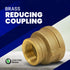 Everflow Supplies Brass Reducing Coupling, 1-1/2 X 1-1/4-Inch, No Lead