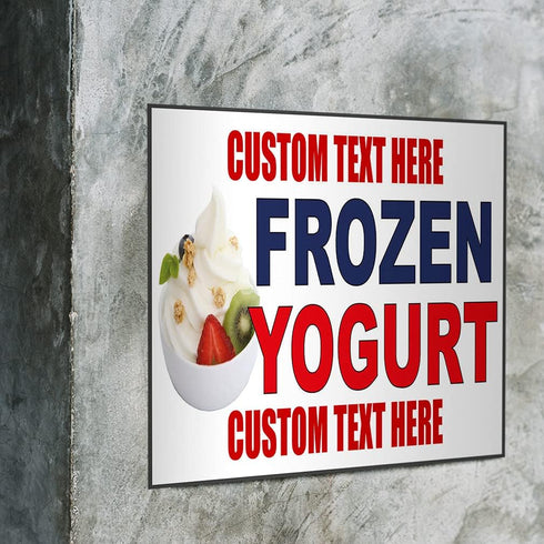 Fastasticdeals Frozen 36x24Inches Custom Decal Stickers Multiple Sizes Yogurt Blue Red Food Bar Restaurant Food Truck