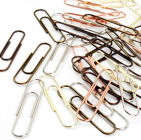 Rurili 50 Pieces Metal Paper Clips, 50 mm, Bronze for Office, School, and Personal Use