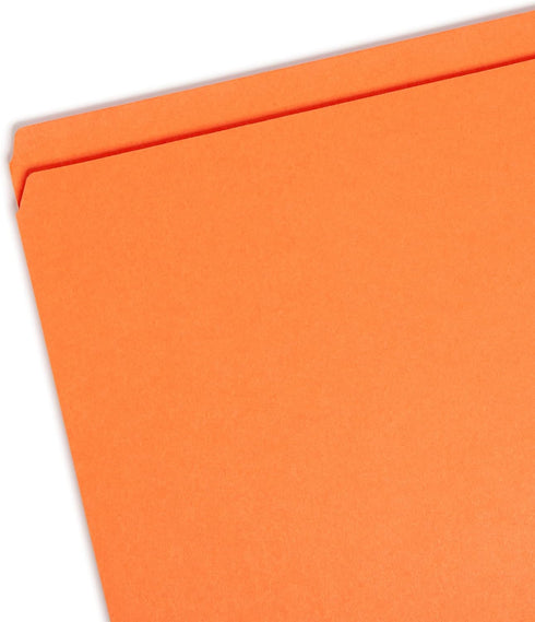 Smead File Folder, Legal Size, Orange, Reinforced Straight-Cut Tab, 100 per Box (17510)
