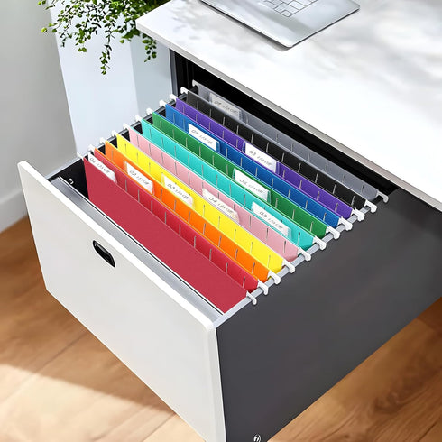 SUNEE Hanging File Folders, 6 Pack Letter Size with 1/5-Cut Tabs for Home and Office Organization
