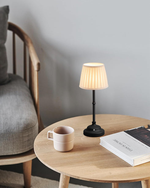 4000mAh Dimmable KDG Cordless LED Table Lamp, Portables Fabric Shade Desk Lamps, Rechargeable Battery Powered Lighting