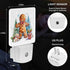 Jahiona White,0.5W LED Night Light Lamp with Smart Sensor Dusk to Dawn Sensor,Watercolor Gingerbread Man with Presents