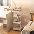 4 Tier Rolling Utility Cart with Drawer, Plastic Storage Organizer Rolling Carts with Wheels Handles Hanging Cups Hooks