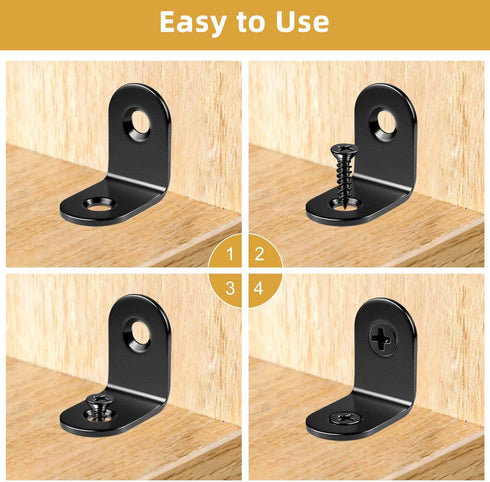 TKYPZY 20 90 Pcs L Bracket Stainless Steel Corner Brace with Screws Degree Right Angle Brackets for Wood Furniture