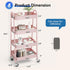 4-Shelf NEWBULIG Rolling Storage Cart, Metal Mobile Utility Organizer Shelf with Lockable Wheels, Space-Saving