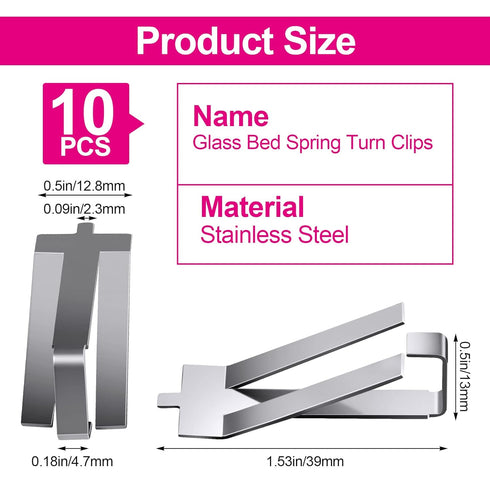 PAGOW 10pcs Glass Bed Spring Turn Clips for Ender 3 Pro, Ender 3S, Ender 5 Pro, CR-20 PRO, CR-10S Pro