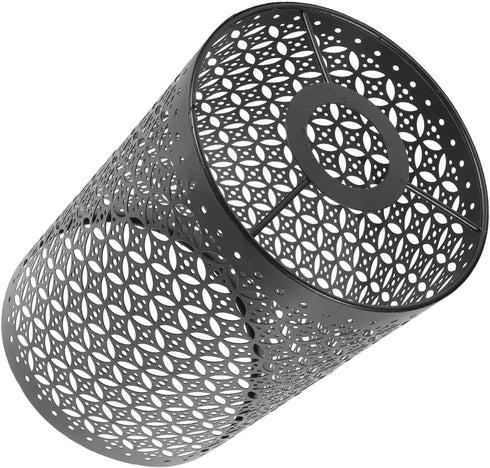 5.66 Inch Angoily Cylindrical Metal Lamp Shade Hollowed Out Design Protective Lamp Cover for Table and Floor Lamps