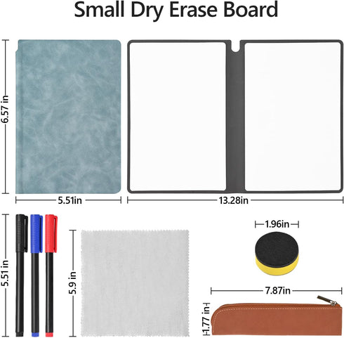 Small Dry Erase Board, Double Sided Folding Whiteboards, 6.57x5.51 Inches, Mini Portable for Drawing and Office Use