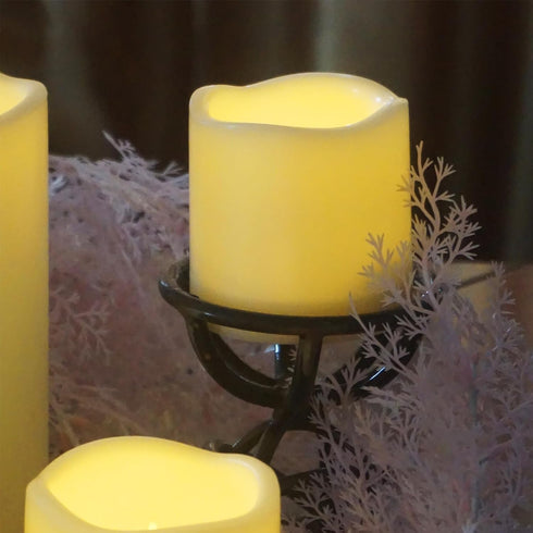 2 Pack 3 Outdoor Battery Operated Flameless Candles, Waterproof with Timer for Decoration