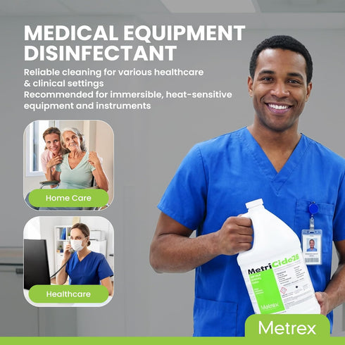 Metrex 28 2.5% 28 Immersible 1 MetriCide High-Level Sterilizing & Disinfecting Solution Glutaraldehyde, Reusable Up