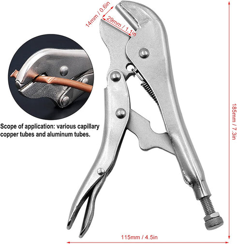 Vise Grips Locking Pliers Pinch Off Tool, 7mm Pipe Sealing Lock Tool for Clamping Fitting