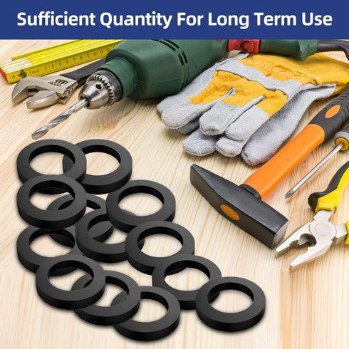 20 Pcs Oil Resistant Rubber Washers, 1 1/2" OD x 1" ID x 1/8" Thickness Black Neoprene Industrial Flat Spacer