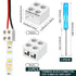 25 Pack Solderless White LED Tape Light Connectors, 2 Pin 10mm Connector with Screwdriver