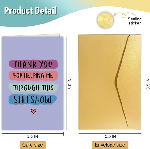 Spercy Funny Thank You Card for Women Men, Thank You for Supporting Me Card, Humor Appreciation Card for Coworker