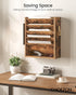 Wall File Organizer, 6-Tier Vertical Mount Hanging Holder with Vintage Wooden Magazine Storage Crate