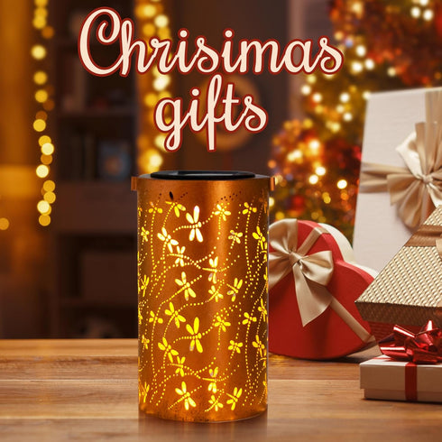 YISITEONE Dragonfly Outdoor Solar Lanterns, Garden Waterproof Metal Hanging Decor Lights for Patio Yard Pathway Lawn