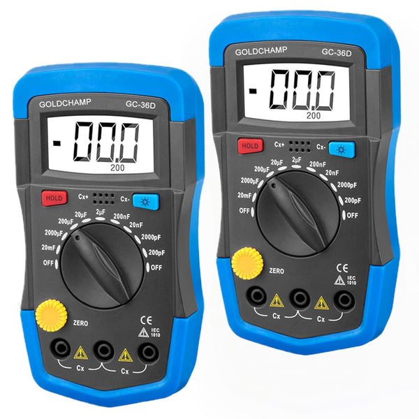 Handheld Digital Multimeter, 200pF-20mF Capacitance Tester, Multi-Function Tool with Backlight, Data Retention
