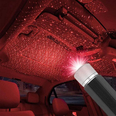 Jubilayured 1Pc Red Wall Sconce with Red Light, Mini Led Projection Lamp Star Night, USB Car Roof Star Projector Night