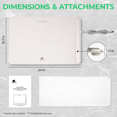 3 EconoHome Electric Warming Tray - Full Surface Electric Powered Food Warming Mat - Fast Heating, Rollable & Portable