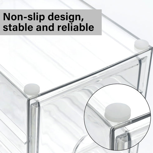 4 Set 2 Countertop, Prsildan Acrylic Drawer Makeup Organizer with Drawers, of Office Desk Organizers Accessories, Clear