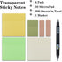 Transparent Sticky Notes, 3"x3" Clear Waterproof Note Pads for Books Annotation