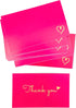 RXBC2011 100 3.5 2 Inch Little Thank You Cards Gold Heart Design Bulk Thank you Notes for All Occasions x hotpink