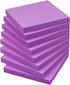 Sticky Notes, 3x3 Self-Stick Notes, Bright Colors, 8 Pads, 80 Sheets/Pad, Purple