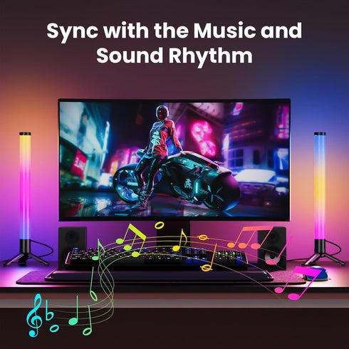 360 TJOY Smart Light Bars, RGB Game Lights on Desk, TV Backlight with Music Sync, USB Powered LED Light Bar, Mood