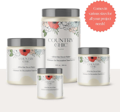 Country 8 oz (237 ml) Chic All-in-One Chalk Paint for Furniture, Cabinets, Home Decor, Eco-Friendly, Matte Finish