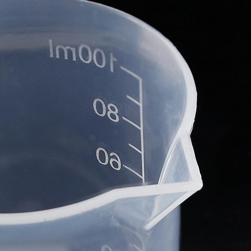 100ml/3.4oz Plastic Graduated Beaker (3 Pack), Transparent PP Measuring Cup Mixing Cup for Kitchen Lab