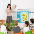 Soaoo Adjustable Anchor Chart Storage Rack, Vertical Poster Holder with 12 Hangers for Classroom Supplies