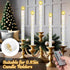 10 10 Inch Rossesay Pcs LED Flameless Taper Candles with String Light and Remote Ivory Battery Powered Flameless
