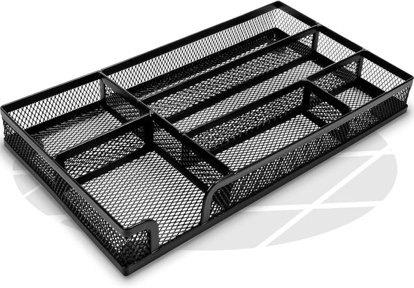 Desk Drawer Organizer Tray - Versatile Metal Mesh Desk Organizers for Office Supplies, School, Home, 10.34 x 6.1 x 1.38