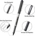 Shuttle Art RollerBall Pens, 25 Pack Black Fine Point Roller Ball Pens, 0.5mm Liquid Ink Pens for Writing Journaling Taking Notes School Office by Shuttle Art