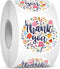 easykart 500 Thank You Stickers 1.5" Round Multi Color Flower Design for Birthdays, Weddings, Giveaways