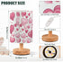 ALAZA Bedside Table Lamp for Bedroom Pink Love Hearts Nightstand LED Light Lamps with USB Port Linen Fabric Shade Table