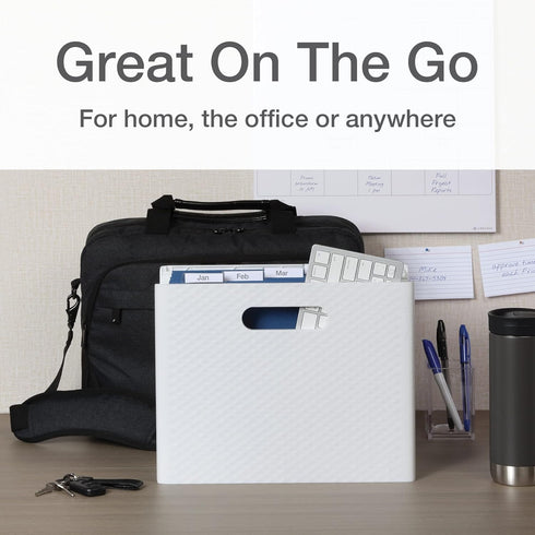 Pendaflex Mobile File Box with Handles, Easy Set Up, Collapsible Storage, 13" W x 10" H x 6.5" D, Holds Letter Size