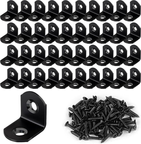 40 Pcs L Bracket Stainless Steel Corner Brace Sets, 90 Degree Right