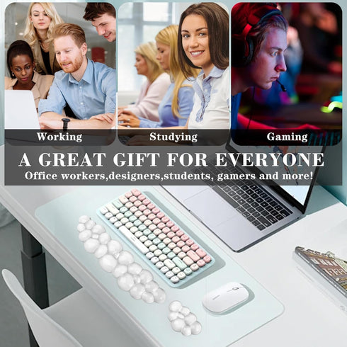 Aszqvd Set Mouse Pad with Wrist Rest, Soft Cloud Gel Keyboard Mouse Pad with Hand Wrist Support, Cute Non Slip Office