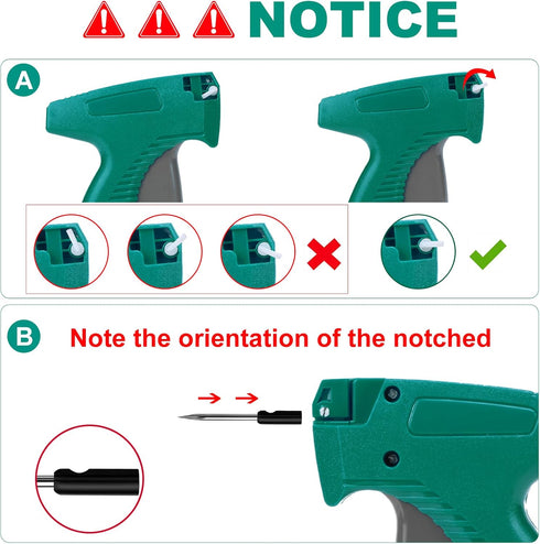 Tagging Gun for Clothing, Standard Retail Price Tag Gun with 6 Needles, 3000pcs Barbs Fasteners, Hard Case