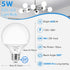 G25 Bulbs 60 5W 5000K Bulbs, E26 Bulbs Non-Dimmable Bulb, 600LM, 8-Pack Brightever Globe Light Watt, Daylight White LED
